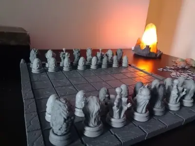 WAYSTONES WITH WAYSTONE CHESS AND BOARD 3D print model
