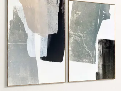Plaster Two Photo Frame 311 Low-poly 3D model