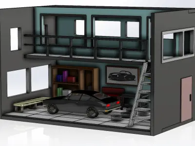 car garage model 3D print model