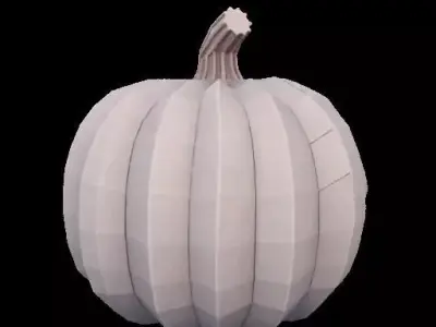 Low Poly Monochrome Jack-oLantern Halloween pumpkin 3D print model