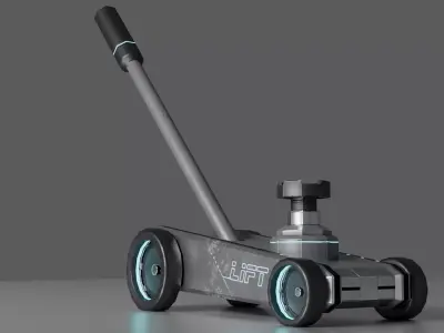 Hydraulic Jack Industrial Sci-Fi  Low-Poly Game Asset Low-poly 3D model
