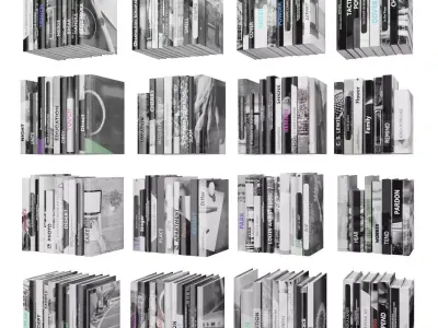 Books 150 pieces 2-9-2 Low-poly 3D model