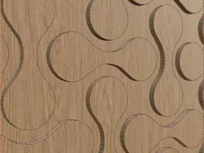 Decorative Wooden Wall Model 6 Low-poly 3D model