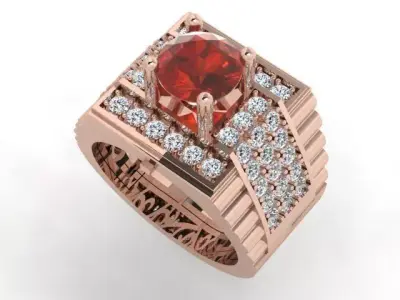 A Showcase of Luxury Men Rings Inspired by Watches 3D print model