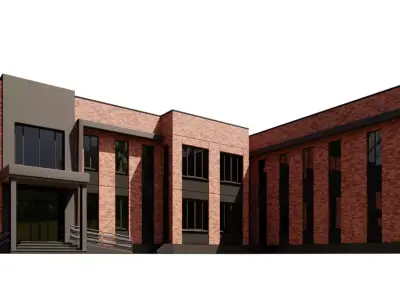 Modern Brick Building 3D model