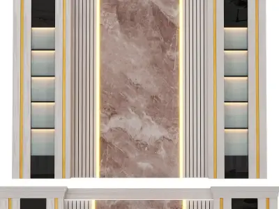 Decor wall with columns 3D model