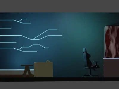 Spacious modern room 3D print model