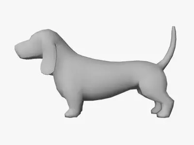 Low Poly Basset Hound Low-poly 3D model