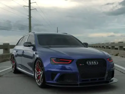 Audi RS4 Avant 2013 3D model Modified Low-poly 3D model