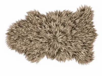 Bedside Sheepskin Rug Fur 3D model