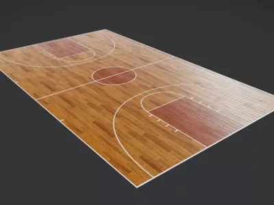 Basketball Court Indoor Floor Low-poly 3D model