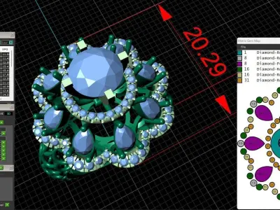 Luxery Rose Gold Women Diamond Ring 3D print model 3D print model