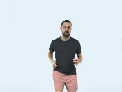 QAG07 4X Sports Beach Running Jogging Man football Woman 010 Low-poly 3D model