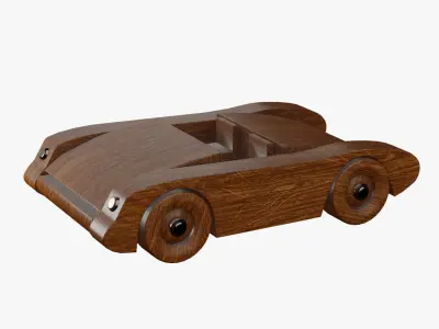 Wooden Toy Sports Car 3D model