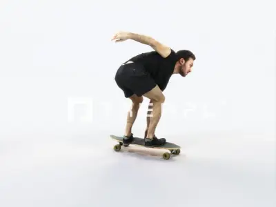 Flow 03B Riding a Skateboard Sports Man Low-poly 3D model