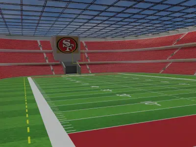San Francisco 49ers - American Football Stadium  Low-poly 3D model