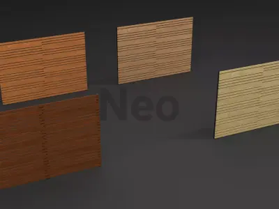 Low-Poly Modern Wooden Fence - Wooden Fence 3D Model Low-poly 3D model
