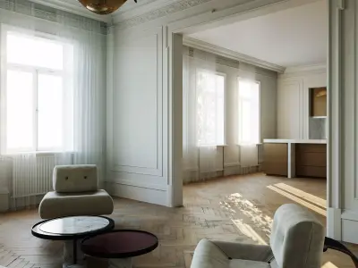 livingroom glorious and calming Low-poly 3D model
