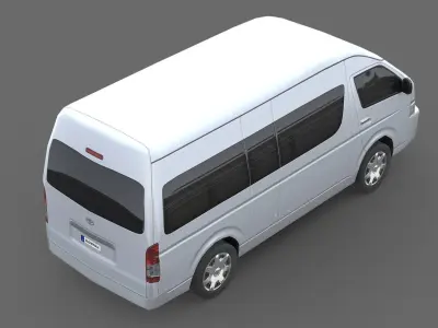 Toyota Hiace Passenger Van L2H3 GLX 2020 Low-poly 3D model