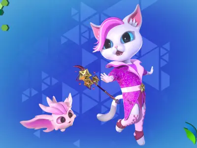 Cat Mystic 005 Low-poly 3D model