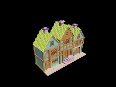 Medieval House 46 3D print model 3D model