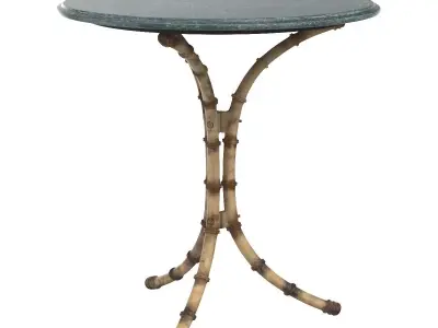 English Green Marble Top Faux Bamboo Cafe Table 3D model