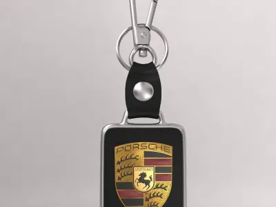 Porsche  car logo keychain 3d model  3D model