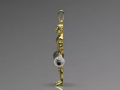 Muscular figure lifting a barbell stl 3d pendant model gp0240 3D print model