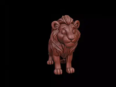 Lion Animal Sculpture 3D print model