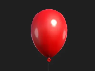 Helium Party Balloon Low-poly 3D model