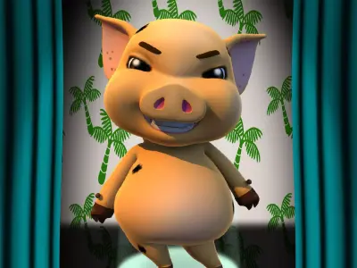 Hilly Bahamas Pig 3D model
