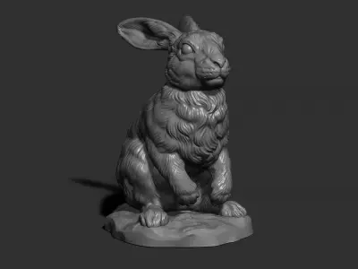  Rabbit sitting  3D print model