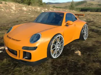 porsche 911gt3 cartoon car  Low-poly 3D model