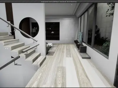  3D Interior Walkthrough and Interactive Unreal Engine 4 - Low-poly 3D model