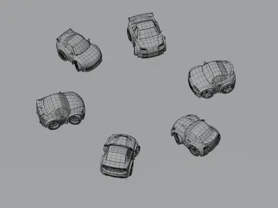 Stylized Car Pack Low-Poly Game Ready PBR Low-poly 3D model