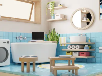 Bathroom isometric 3D model