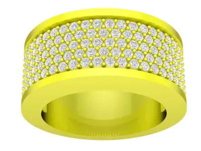 Luxury Wide Band Full Pave Ring  4522 3D print model