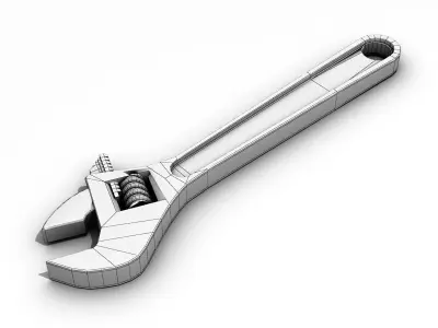Adjustable wrench 3D model