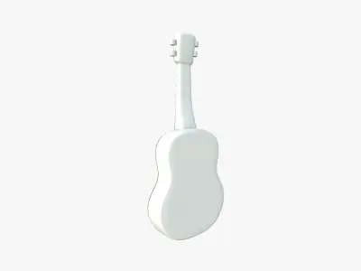Cartoon Mexican Guitar A05 White Gold - Music Instrument Design Low-poly 3D model