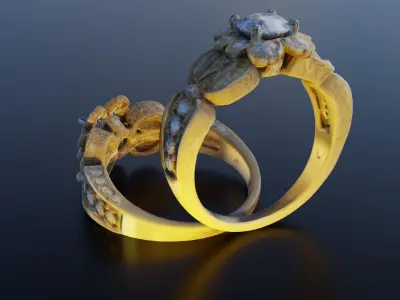 Realistic Gold Ring 3D Model - Clear Mesh for Visualizations 3D model