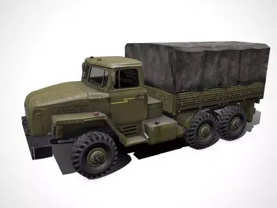 Ural 4320 Low-poly PBR Low-poly 3D model