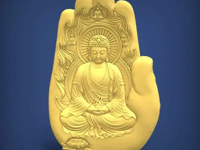 Carved panel painting STL 3D print model 5
