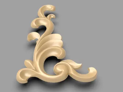 Floral Wood Carving for Furniture - 8 3D model
