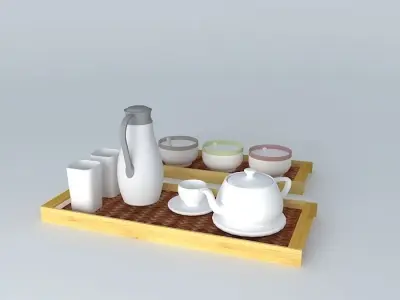 BAMBOO BUTLER TRAY Free 3D model