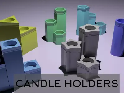 3d printable home decorative Candle holders 3D print model