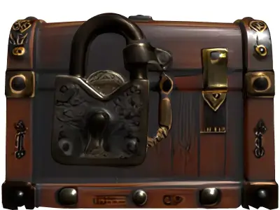 Ornate Fantasy Treasure Chest Lock Low-poly 3D model