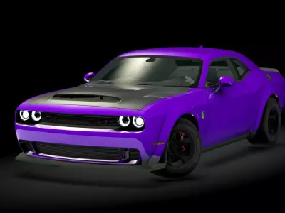 Dodge Challenger SRT Demon Low-poly 3D model by retrogarage