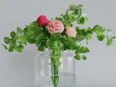 Luxcore and Cycles Render Flowers  3D model