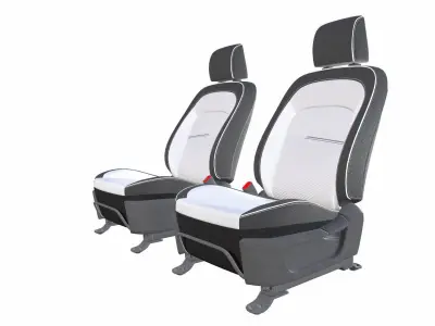 Car Front Seats Low-poly 3D model