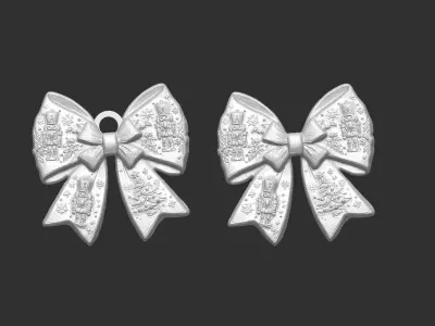 christmas ribbon bow decor  3D print model